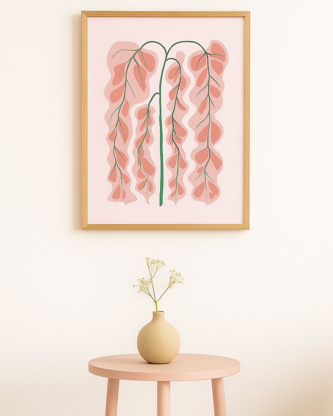 Scandi Abstract Leaf Tree Canvas Wall Art Painting Kit