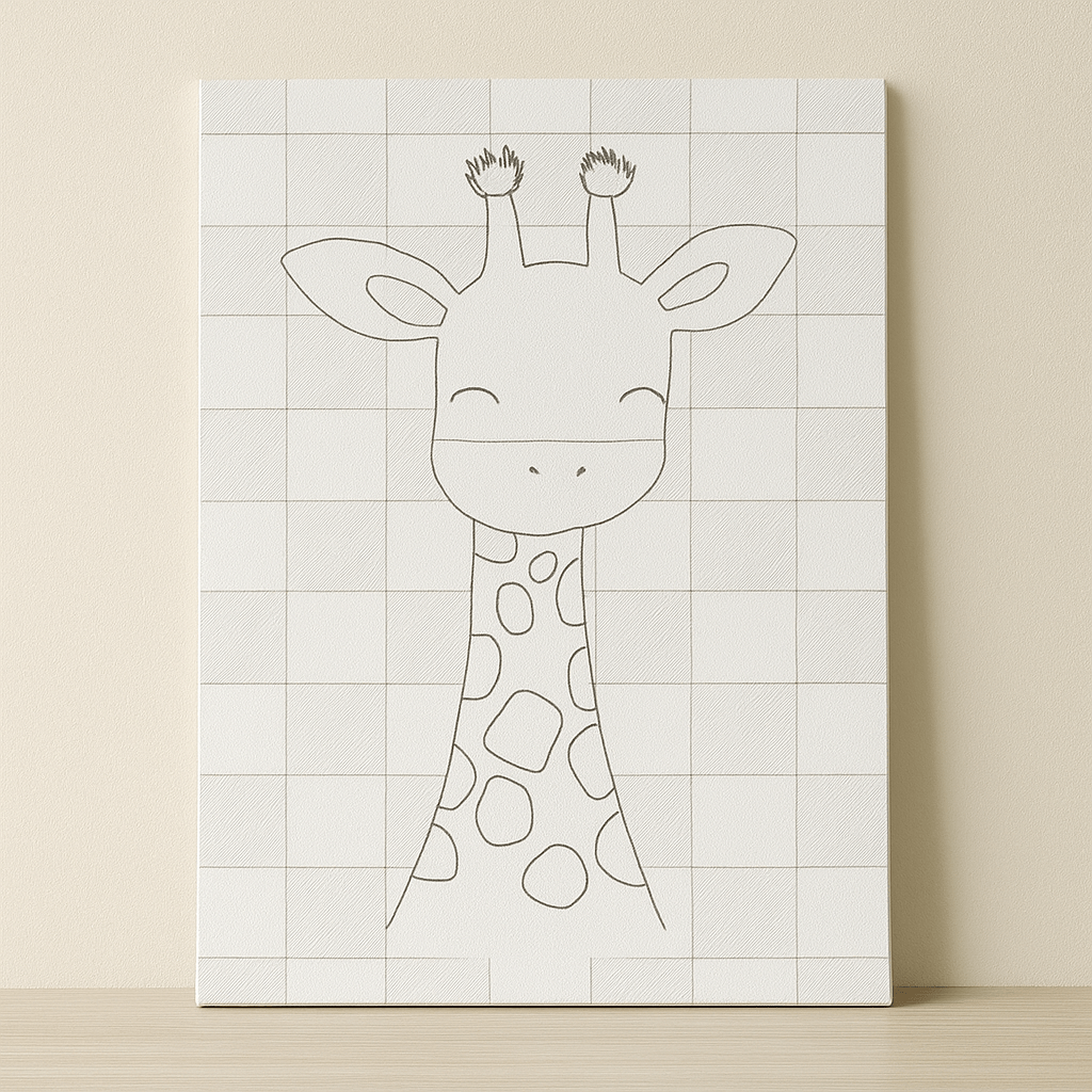 Nursery and Kids Checkered Neutral Canvas Wall Art Painting Kit