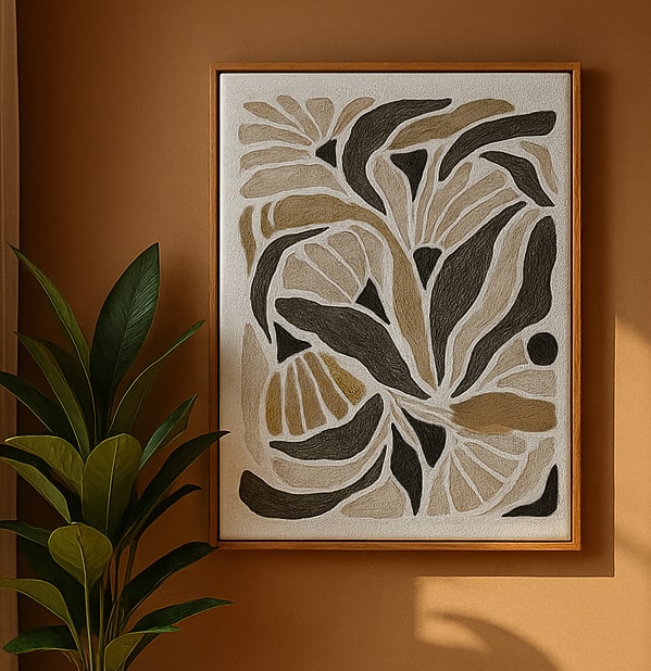 Boho Abstract Floral Print Canvas Wall Art Painting Kit