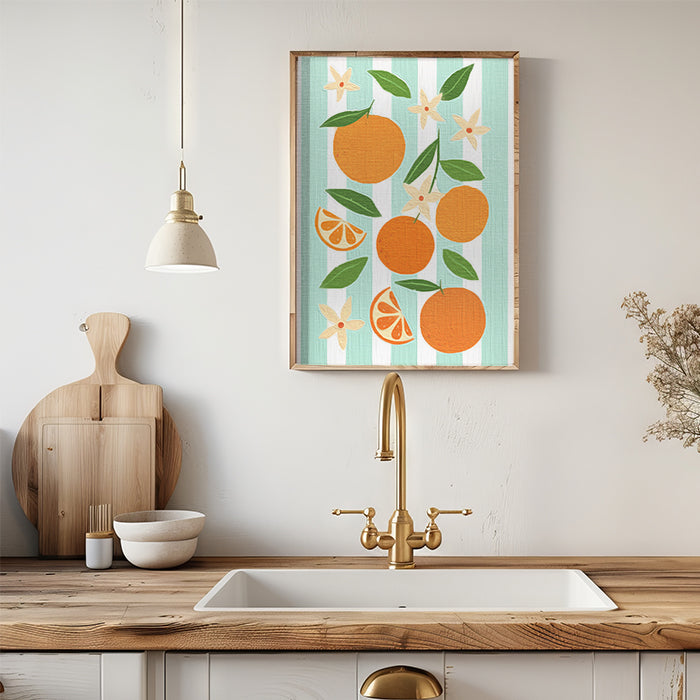 Modern Abstract Fruit Stripe Canvas Wall Art Painting Kit