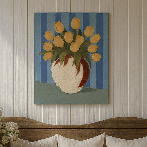 Rustic Country Flowers in Vase Canvas Wall Art Painting Kit